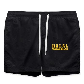 Halal walah bilah - Swim Trunks - black - Front - AI Model Male 185 light (185cm)