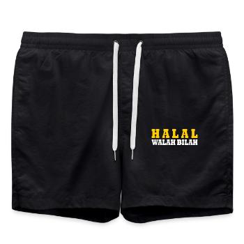 Halal walah bilah - Badeshorts - Schwarz - Vorne - AI Model Male 185 light (185cm)