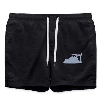Opérateur d’excavatrice et d’équipement de construction Silhouette – - Short de bain - noir - Devant - AI Model Male 185 light (185cm)