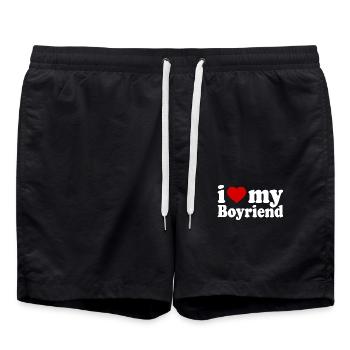 I love my boyfriend - Short de bain - noir - Devant - AI Model Male 185 light (185cm)