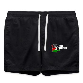 Free palestine - Badeshorts - Schwarz - Vorne - AI Model Male 185 light (185cm)