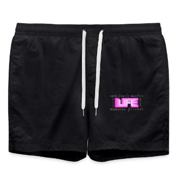 life family friends - Badeshorts - Schwarz - Vorne - AI Model Male 185 light (185cm)