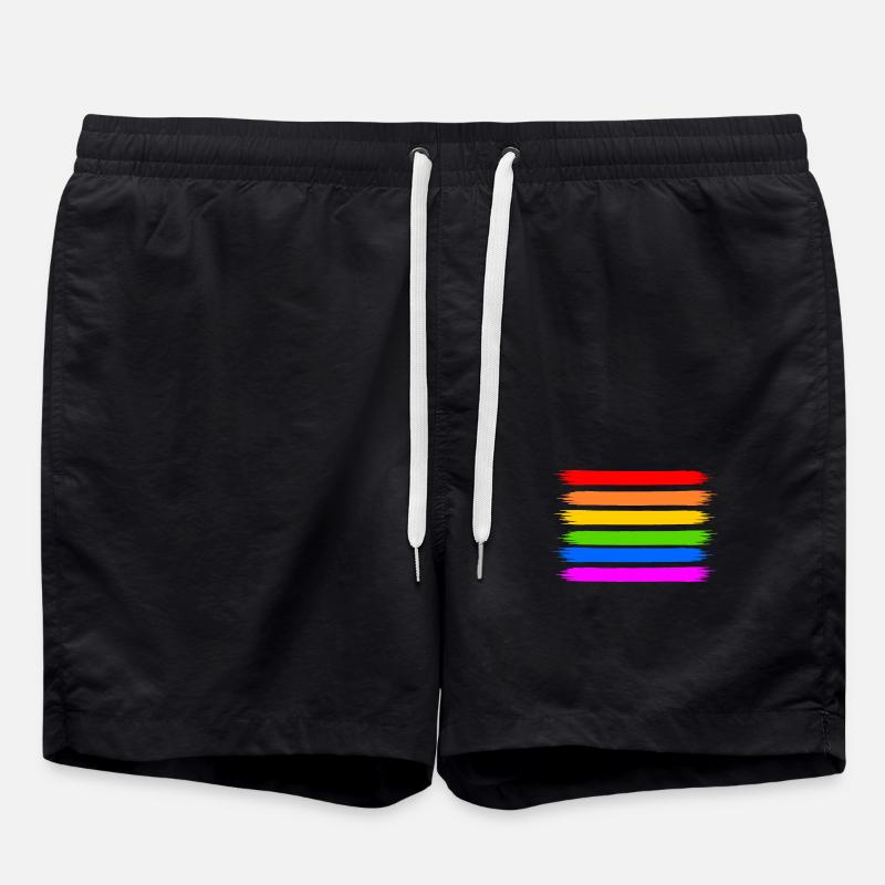 rainbow flag - Swim Trunks - black