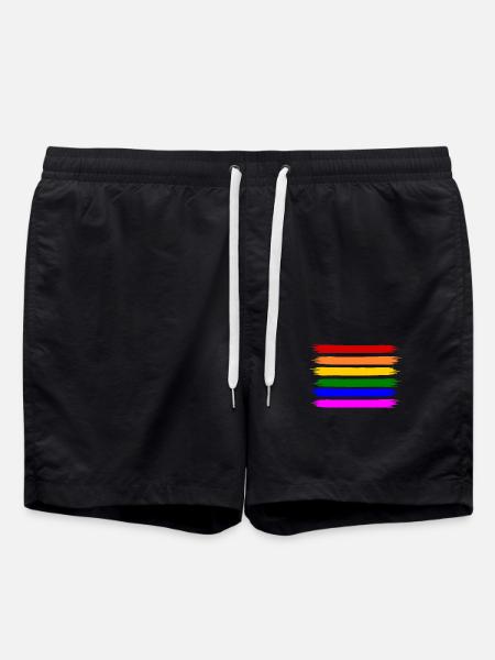 rainbow flag - Swim Trunks - black