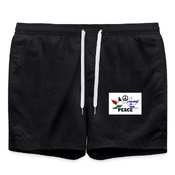 Peace for Free Palestine Israel - Short de bain - noir - Devant - AI Model Male 185 light (185cm)
