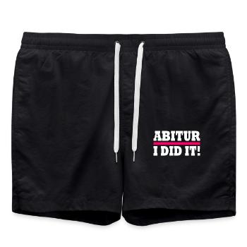 Abitur - Badeshorts - Schwarz - Vorne - AI Model Male 185 light (185cm)