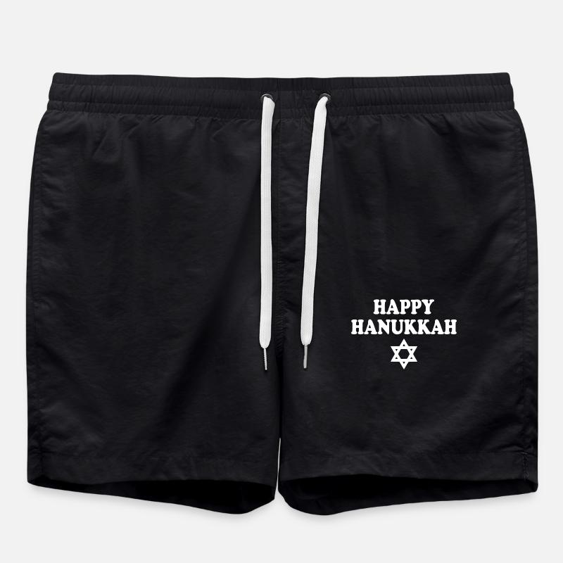 HAPPY HANUKKAH - Swim Trunks - black