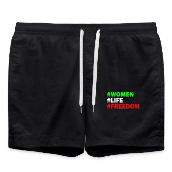 Women life freedom - Swim Trunks - black - Front - AI Model Male 185 light (185cm)