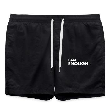I am enough - Swim Trunks - black - Front - AI Model Male 185 light (185cm)