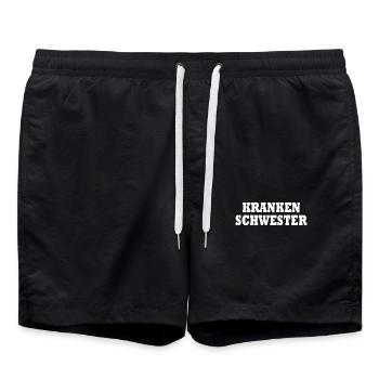 krankenschwester - Badeshorts - Schwarz - Vorne - AI Model Male 185 light (185cm)