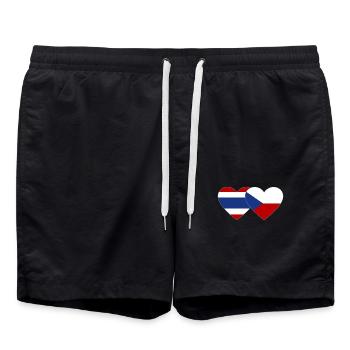 Coeur de drapeau de la République tchèque de Thaïlande - Short de bain - noir - Devant - AI Model Male 185 light (185cm)