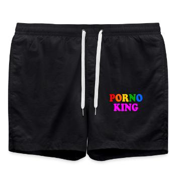 Porno king gay - Swim Trunks - black - Front - AI Model Male 185 light (185cm)