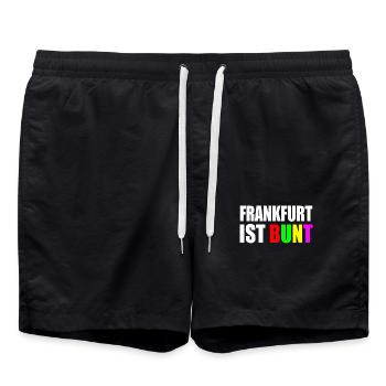 Frankfurt ist bunt - Badeshorts - Schwarz - Vorne - AI Model Male 185 light (185cm)