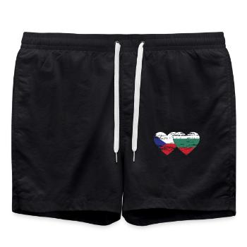République tchèque bulgare drapeau coeur utilisé - Short de bain - noir - Devant - AI Model Male 185 light (185cm)