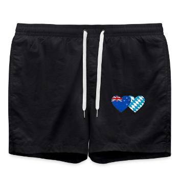 Drapeau de la Nouvelle-Zélande Bavaria Coeur utilisé - Short de bain - noir - Devant - AI Model Male 185 light (185cm)