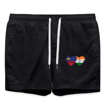 Liechtenstein Inde drapeau utilisé - Short de bain - noir - Devant - AI Model Male 185 light (185cm)