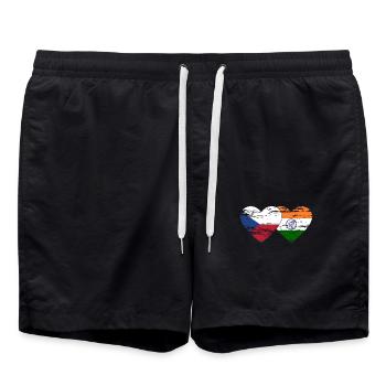 Czech Republic India Flag used - Swim Trunks - black - Front - AI Model Male 185 light (185cm)