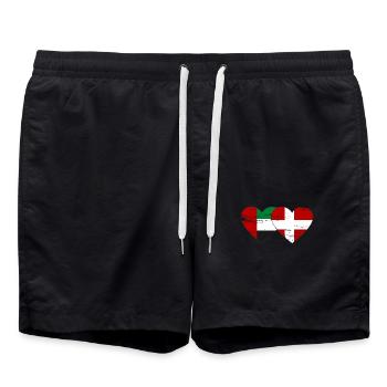 United Arab Emirates Denmark Flag Heart - Swim Trunks - black - Front - AI Model Male 185 light (185cm)