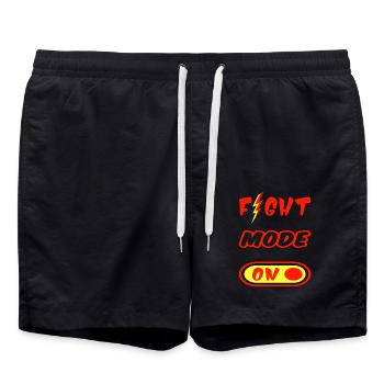 MODE COMBAT ACTIVÉ - Puissance du combattant Courage Porte-bonheur - Short de bain - noir - Devant - AI Model Male 185 light (185cm)