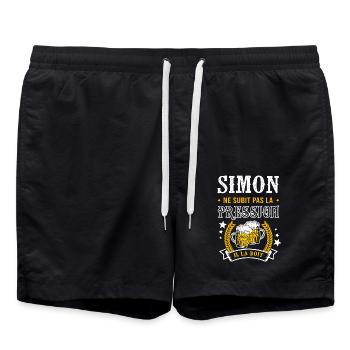 Simon bière simon cadeau Simon fêtes - Short de bain - noir - Devant - AI Model Male 185 light (185cm)