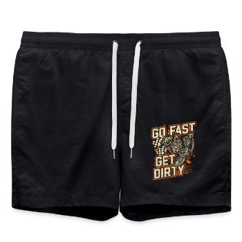 Ride Fast, Get Dirty - Motocross Saying - Swim Trunks - black - Front - AI Model Male 185 light (185cm)