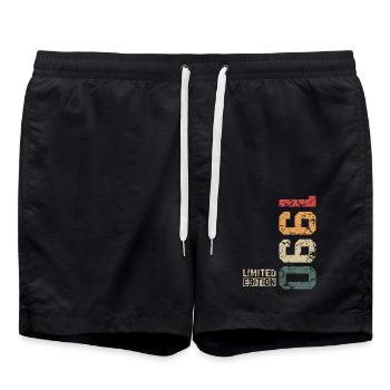 Édition limitée vintage des années 1990 - Short de bain - noir - Devant - AI Model Male 185 light (185cm)