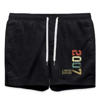 2007 Jahrgang geboren Limited Edition - Badeshorts - Schwarz - Vorne - AI Model Male 185 light (185cm)