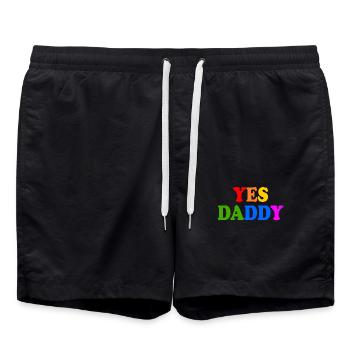 Yes daddy - Badeshorts - Schwarz - Vorne - AI Model Male 185 light (185cm)