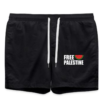 Free palestine - Badeshorts - Schwarz - Vorne - AI Model Male 185 light (185cm)