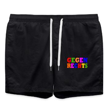 Gegen rechts - Badeshorts - Schwarz - Vorne - AI Model Male 185 light (185cm)