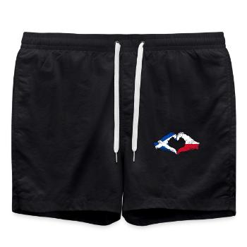 Ecosse Pologne Mains Coeur Forme Utilisé - Short de bain - noir - Devant - AI Model Male 185 light (185cm)