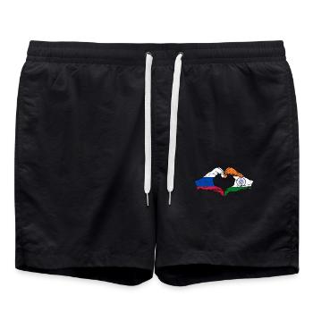 Russie Inde mains forme de coeur utilisé - Short de bain - noir - Devant - AI Model Male 185 light (185cm)