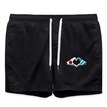 Japon Bavière mains forme de coeur utilisé - Short de bain - noir - Devant - AI Model Male 185 light (185cm)