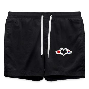 Japon Corée du Sud Mains Coeur Forme Utilisé - Short de bain - noir - Devant - AI Model Male 185 light (185cm)