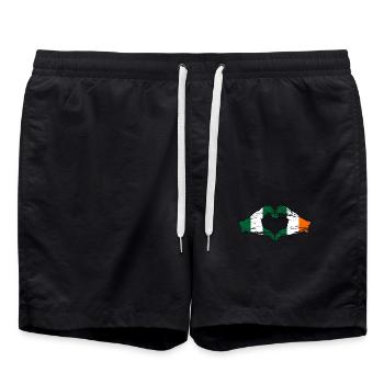 Drapeau du Nigeria Irlande forme de coeur utilisé - Short de bain - noir - Devant - AI Model Male 185 light (185cm)