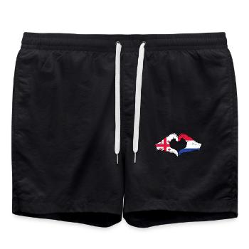 Georgien Holland Flagge Hände Herzform used - Badeshorts - Schwarz - Vorne - AI Model Male 185 light (185cm)