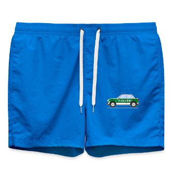 Polizeiauto in Grün und Silber - Badeshorts - Cobalt blue - Vorne