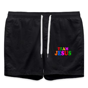 Team jesus lgbt - Short de bain - noir - Devant - AI Model Male 185 light (185cm)