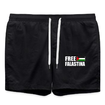 Free palestine free falastina - Badeshorts - Schwarz - Vorne - AI Model Male 185 light (185cm)