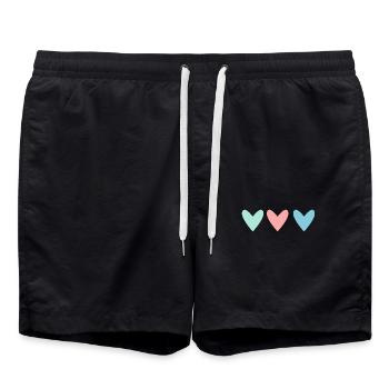 HEART. HEARTS. SAINT VALENTINE. LOVE. LOVE. HEART - Swim Trunks - black - Front - AI Model Male 185 light (185cm)