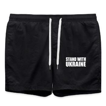 Stand with ukraine - Swim Trunks - black - Front - AI Model Male 185 light (185cm)