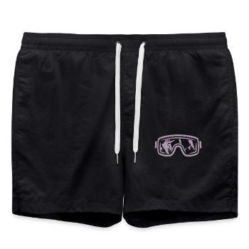 Winter magic on the snowboard: - Swim Trunks - black - Front - AI Model Male 185 light (185cm)