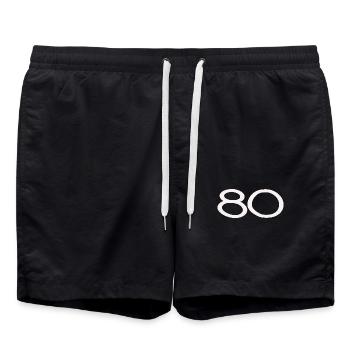 ANNIVERSAIRE. HAPPY BIRTHDAY. JOYEUX ANNIVERSAIRE. - Short de bain - noir - Devant - AI Model Male 185 light (185cm)