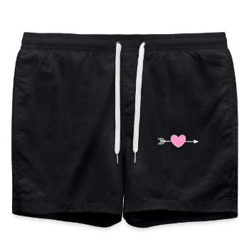 Saint-Valentin, Saint-Valentin, Saint-Valentin - Short de bain - noir - Devant - AI Model Male 185 light (185cm)