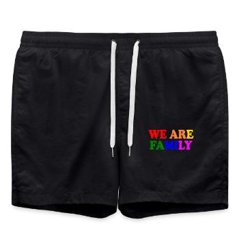 We are family lgbt - Short de bain - noir - Devant - AI Model Male 185 light (185cm)