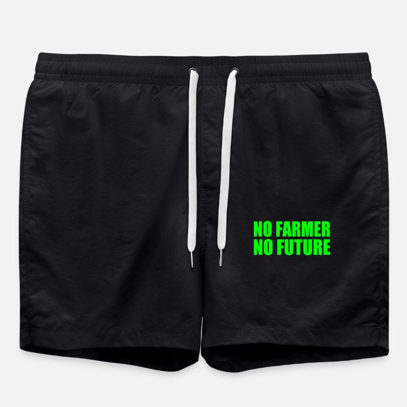 no farmer no future - Swim Trunks - black