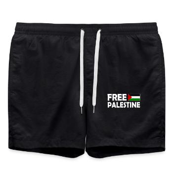 Free palestine - Badeshorts - Schwarz - Vorne - AI Model Male 185 light (185cm)