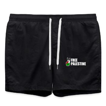 Free palestine - Badeshorts - Schwarz - Vorne - AI Model Male 185 light (185cm)