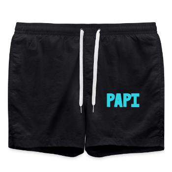 PAPY. FÊTE DES PÈRES. BONNE FÊTE PAPY. JE T'AIME. - Short de bain - noir - Devant - AI Model Male 185 light (185cm)