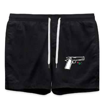 1911 Zubehör 1911 .45 ACP Sportschießen IPSC - Badeshorts - Schwarz - Vorne - AI Model Male 185 light (185cm)